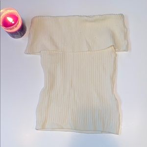 White Knit Off-The-Shoulder Top